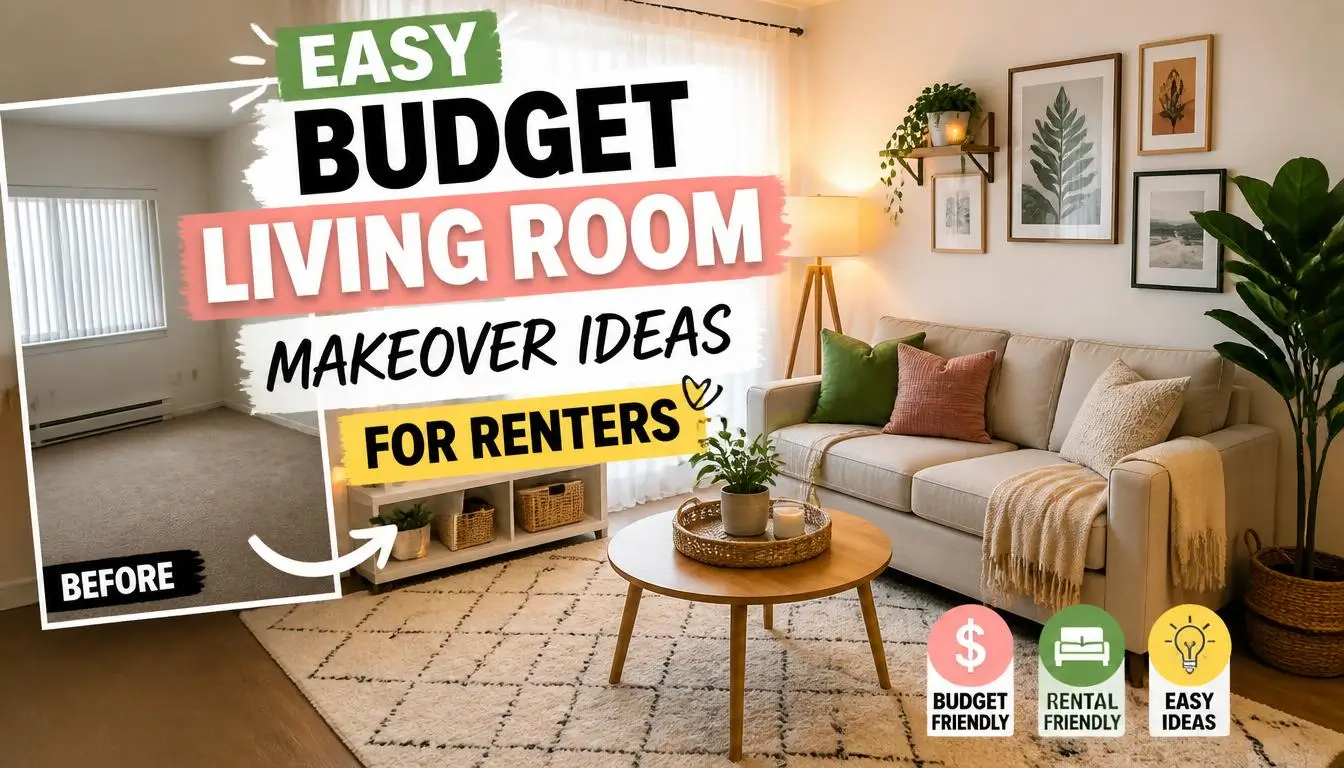 Easy Budget Living Room Makeover Ideas for Renters